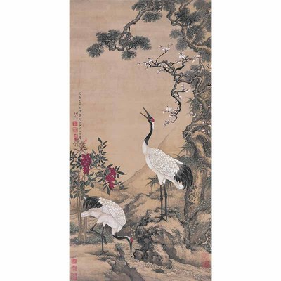 松梅双鹤图