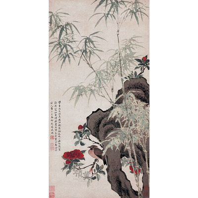 花竹栖禽圖