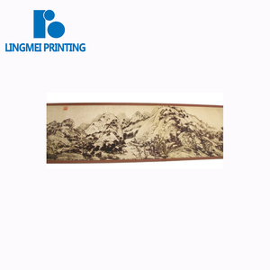 Famous chinese Ancient painting silk landscape painting with wooden box as Christmas New Year Gift