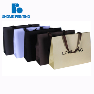 High quality custom size black paper bag shopping bag cloth bag with customized logo print